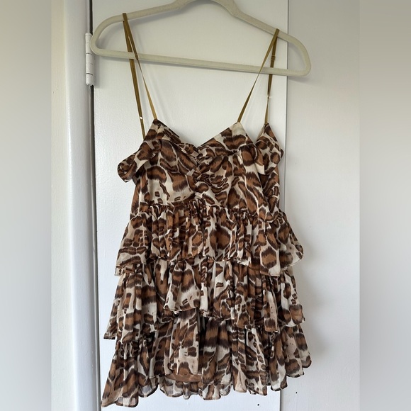 Animal Print Layered Halter Top - Picture 2 of 3